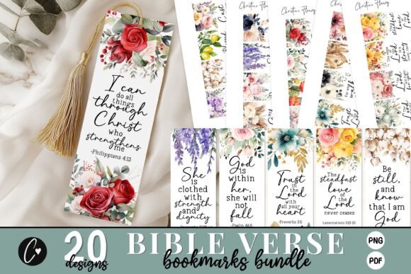 20 Bible Verse Bookmark Bundle — Crafts