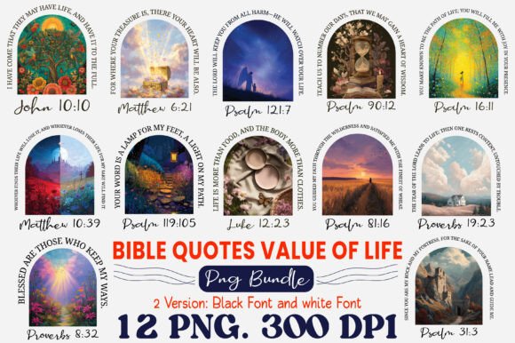 Bible Quotes Value of Life PNG Bundle