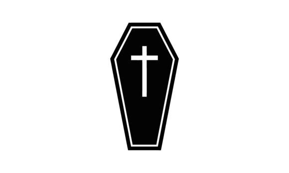 Black Coffin with Christian Cross Crafts