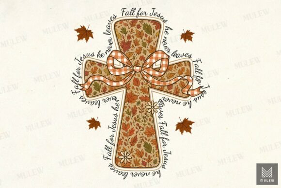 Christian Cross Floral Fall Sublimation for Crafts