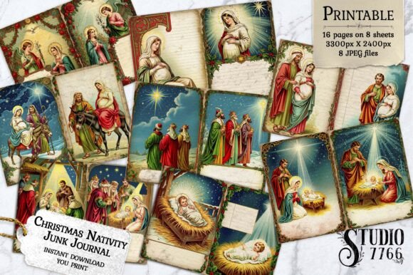 Christmas Nativity Junk Journal Pages — Crafts