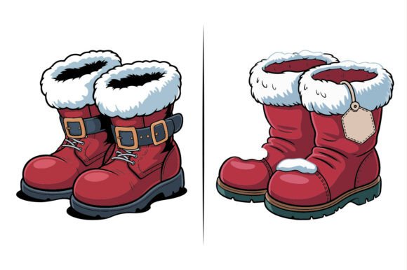 Christmas Shoe Vector Boot Illustration