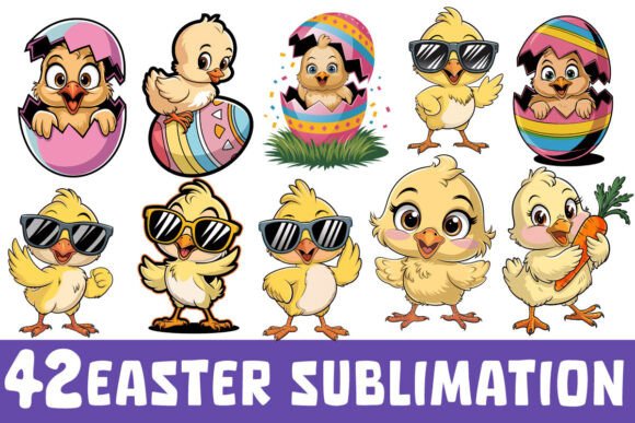Easter Chick Sublimation PNG Bundle