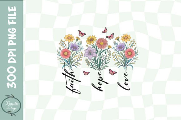 Faith Hope Love Christian Flower PNG