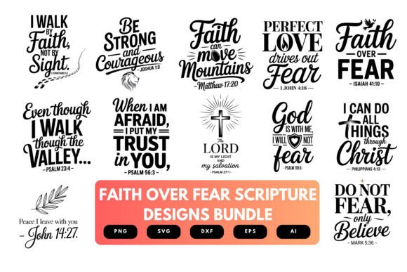 Faith over Fear SVG Bundle for Crafts