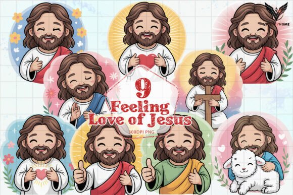 Feeling the Love of Jesus PNG Illustrations