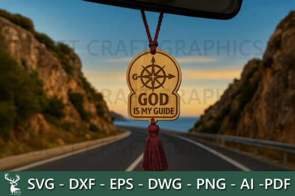 God is My Guide – Laser Cut Car Hanger