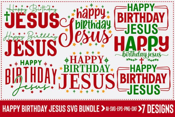 Happy Birthday Jesus SVG Bundle for Crafts