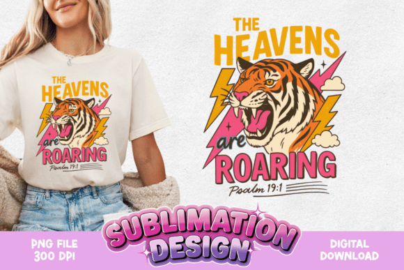 Roaring Tiger Bible Sublimation Illustrations