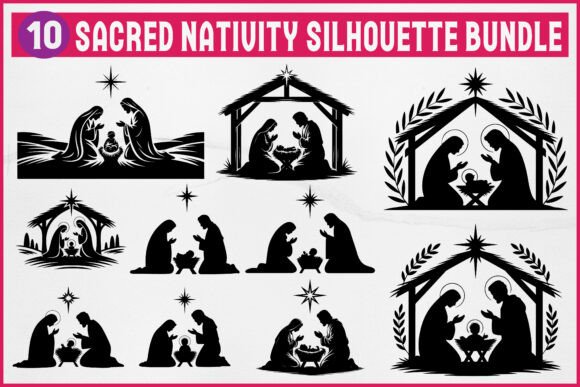 Sacred Nativity Silhouette Bundle for Crafts