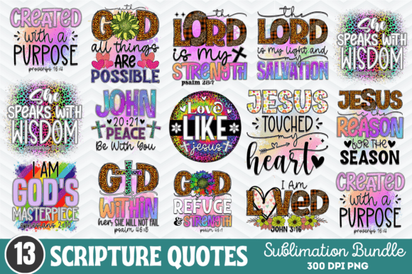 Scripture Quotes Sublimation Bundle for Crafts